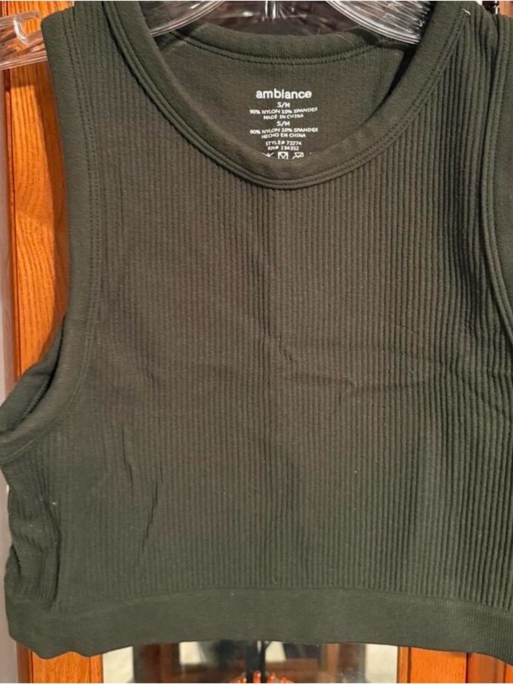 Ambiance Women's Ribbed Tank Top - Olive Green